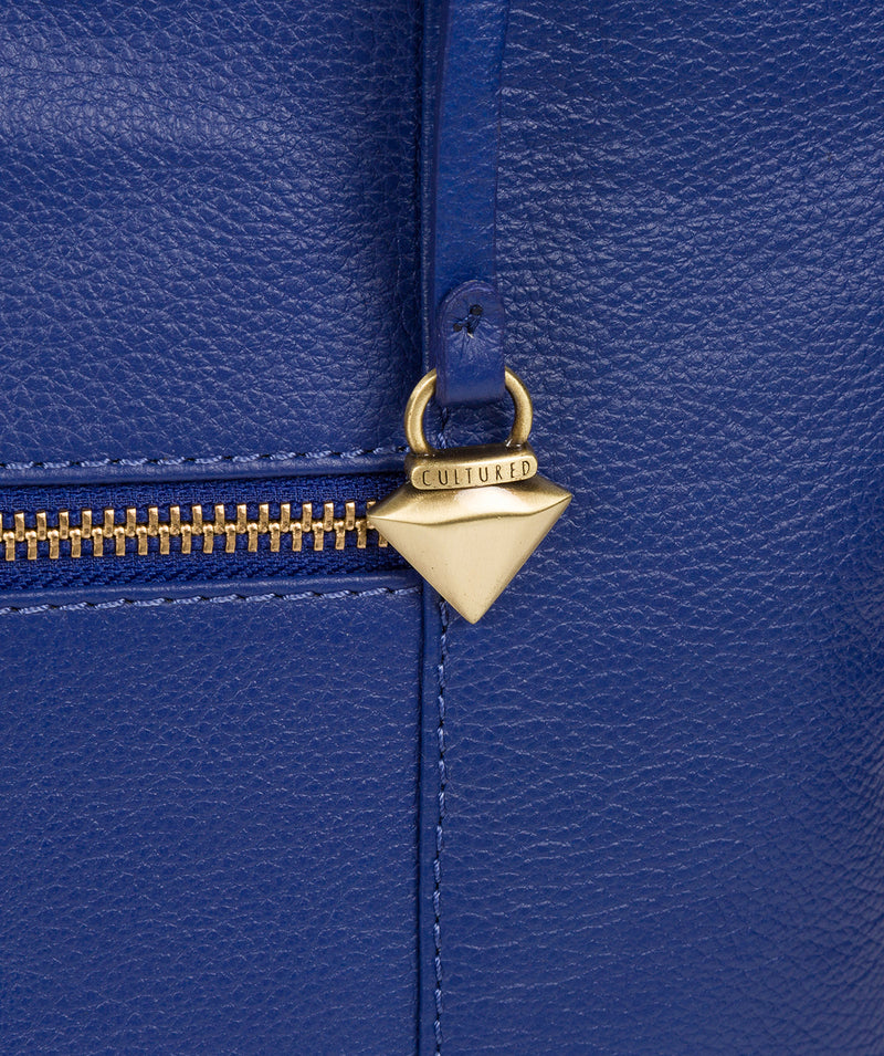 'Kimberly' Mazarine Blue Leather Tote Bag image 6