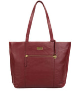 'Kimberly' Ruby Red Leather Tote Bag image 1