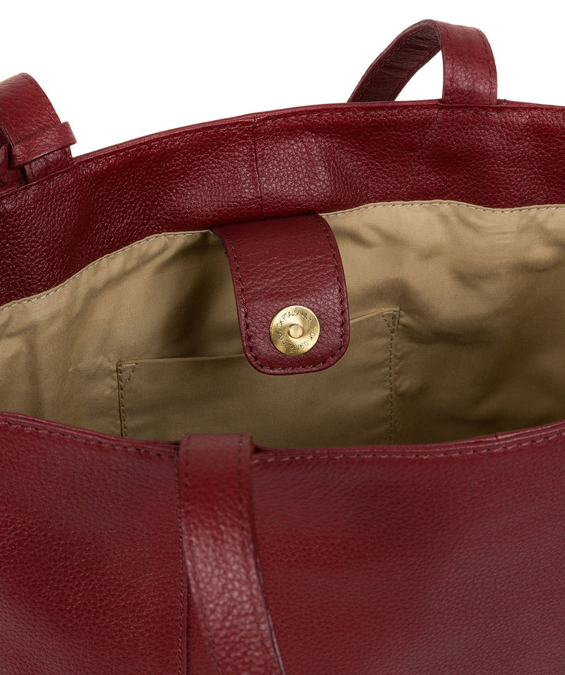 'Kimberly' Ruby Red Leather Tote Bag image 5