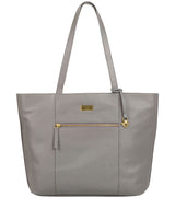 'Kimberly' Silver Grey Leather Tote Bag image 1
