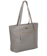 'Kimberly' Silver Grey Leather Tote Bag image 3