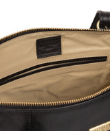'Trinity' Black Leather Tote Bag image 4