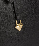 'Trinity' Black Leather Tote Bag image 7