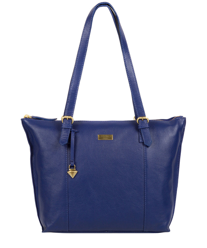 'Trinity' Mazarine Blue Leather Tote Bag image 1