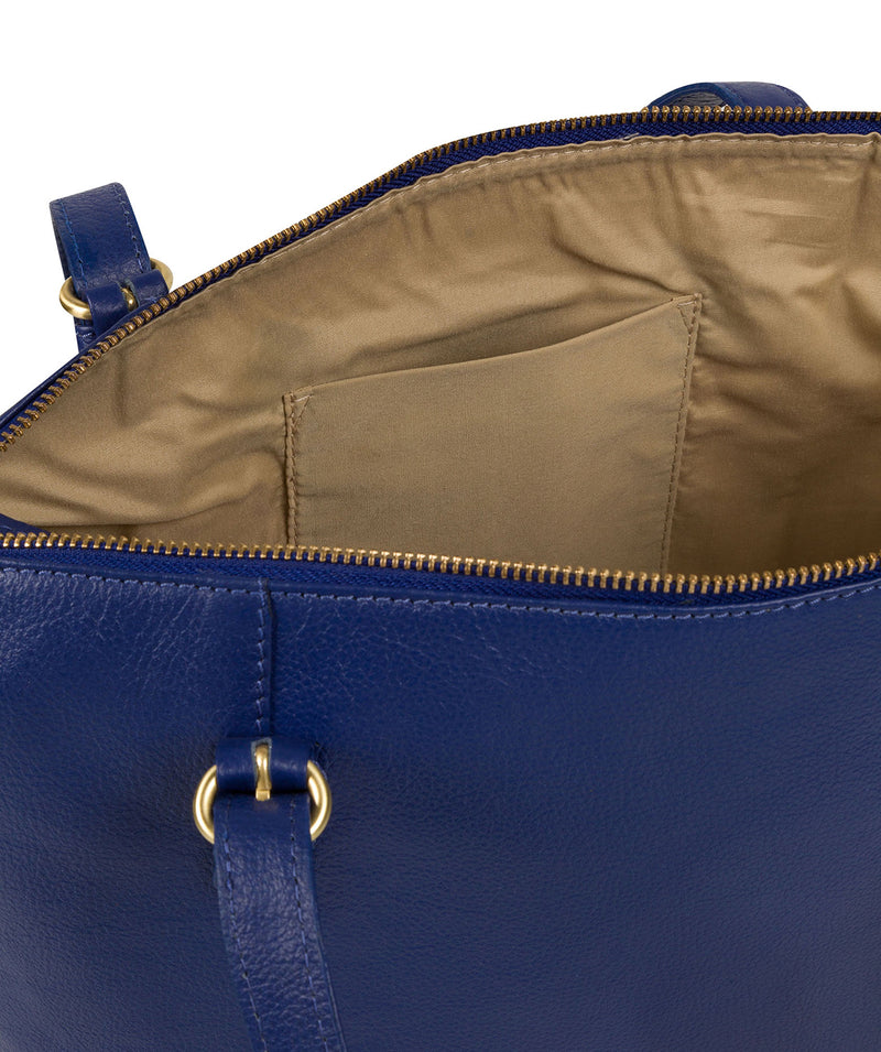 'Trinity' Mazarine Blue Leather Tote Bag image 5
