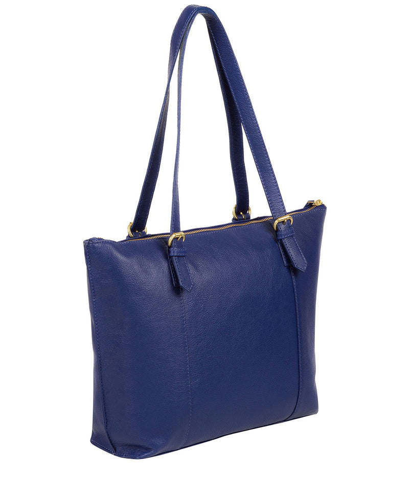 'Trinity' Mazarine Blue Leather Tote Bag image 7