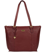 'Trinity' Ruby Red Leather Tote Bag image 1