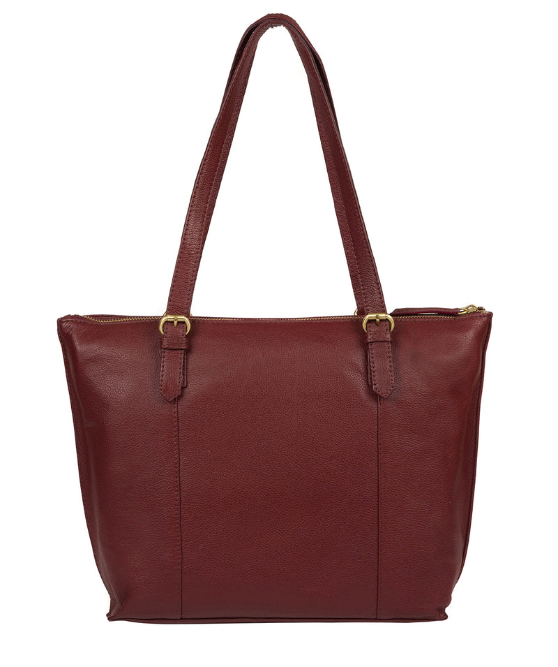 'Trinity' Ruby Red Leather Tote Bag image 3