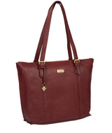 'Trinity' Ruby Red Leather Tote Bag image 5
