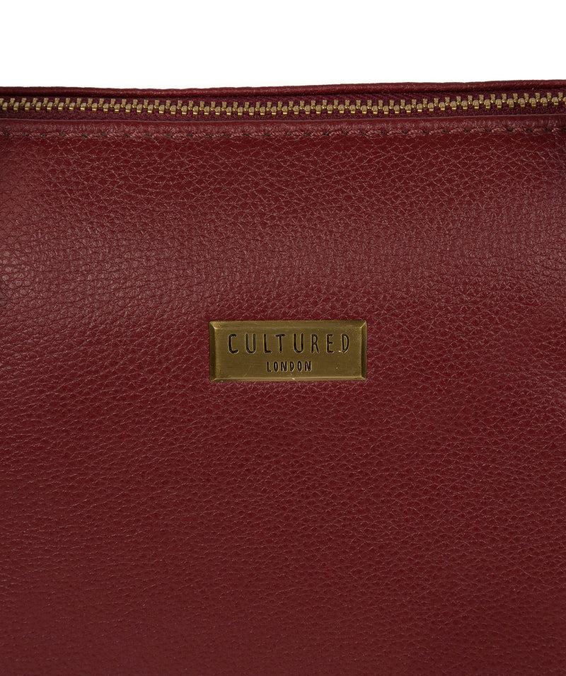 'Trinity' Ruby Red Leather Tote Bag image 6