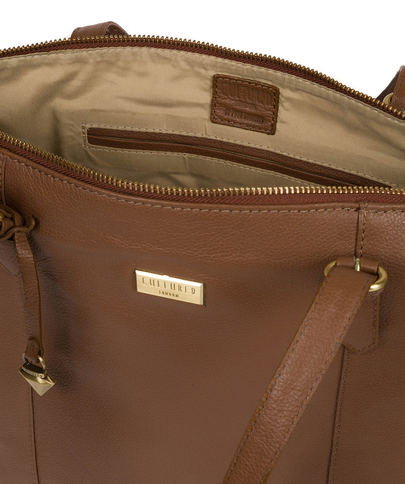 'Trinity' Tan Leather Tote Bag image 4