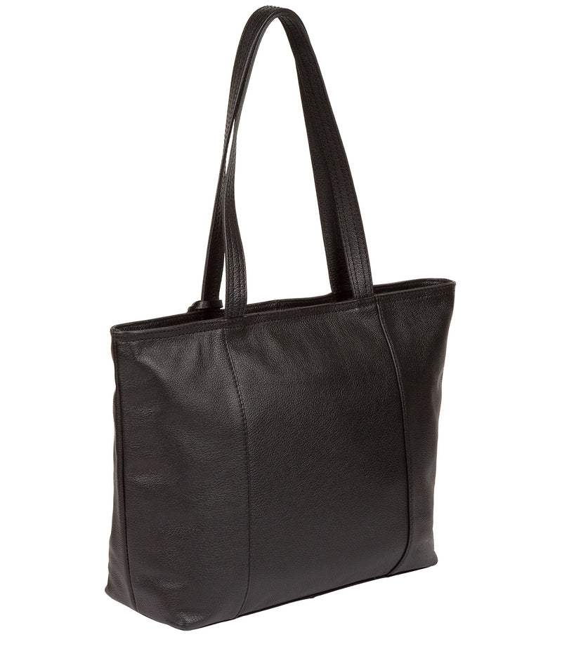 'Maya' Black Leather Tote Bag image 6
