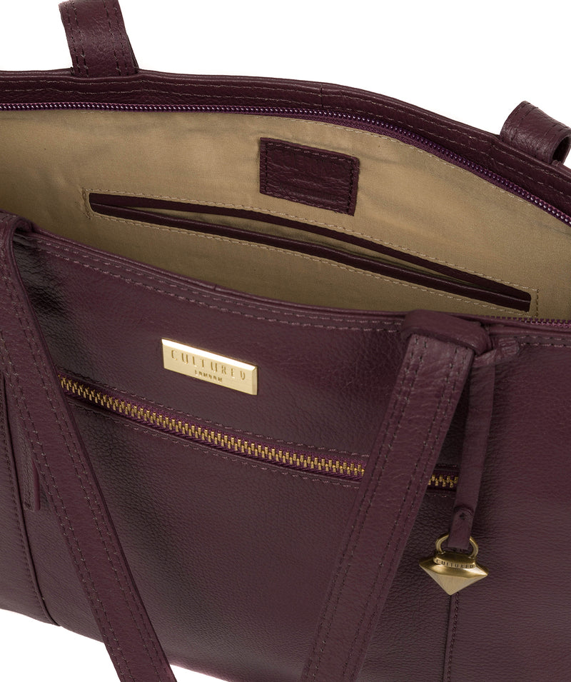'Maya' Fig Leather Tote Bag Pure Luxuries London
