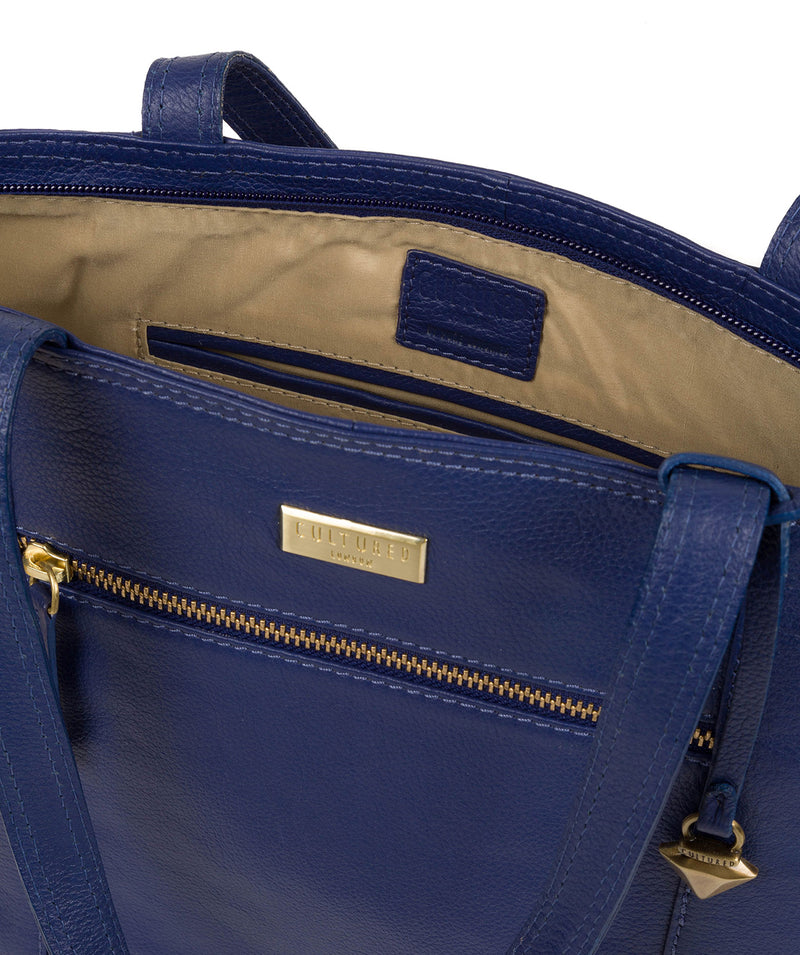 'Maya' Mazarine Blue Leather Tote Bag image 4