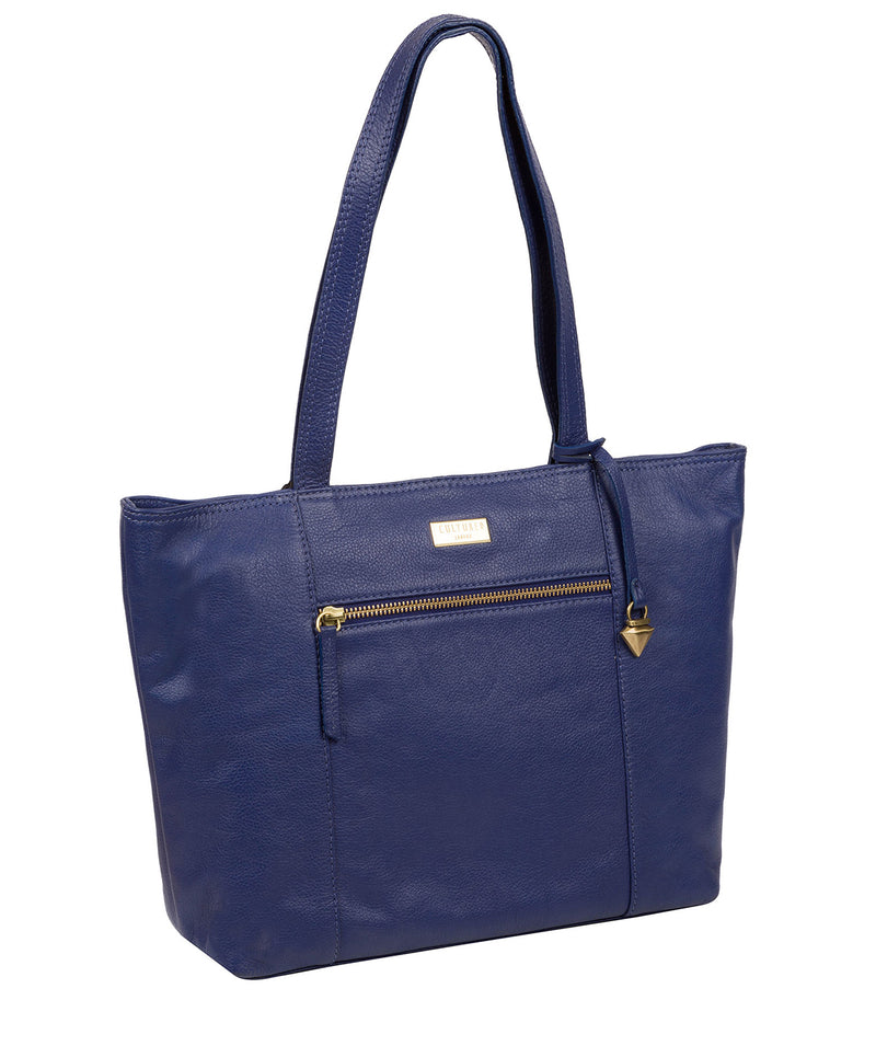 'Maya' Mazarine Blue Leather Tote Bag image 5