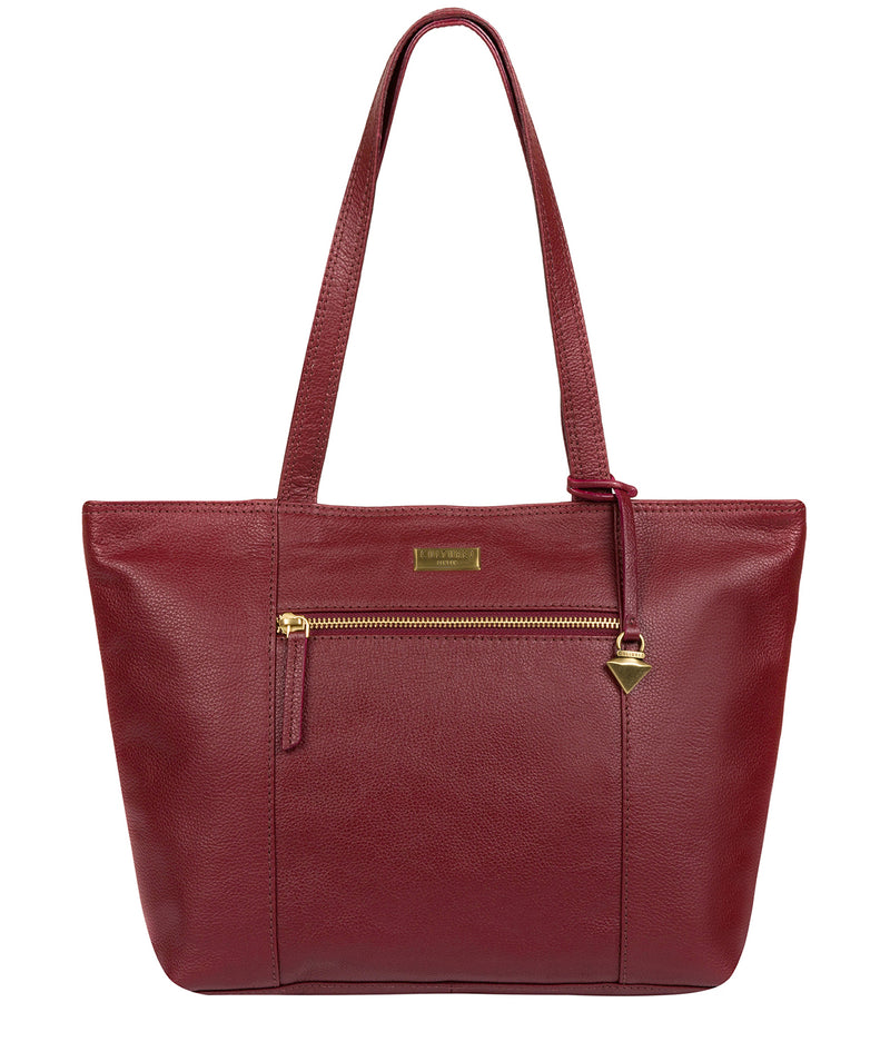 'Maya' Ruby Red Leather Tote Bag image 1