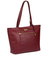 'Maya' Ruby Red Leather Tote Bag image 3