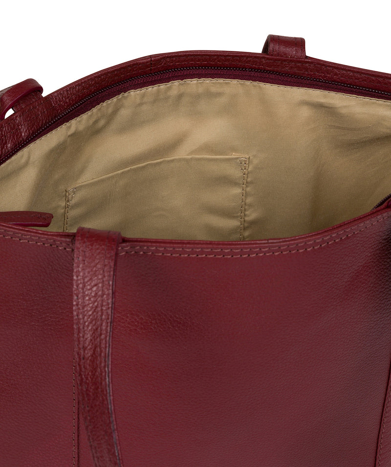 'Maya' Ruby Red Leather Tote Bag image 5