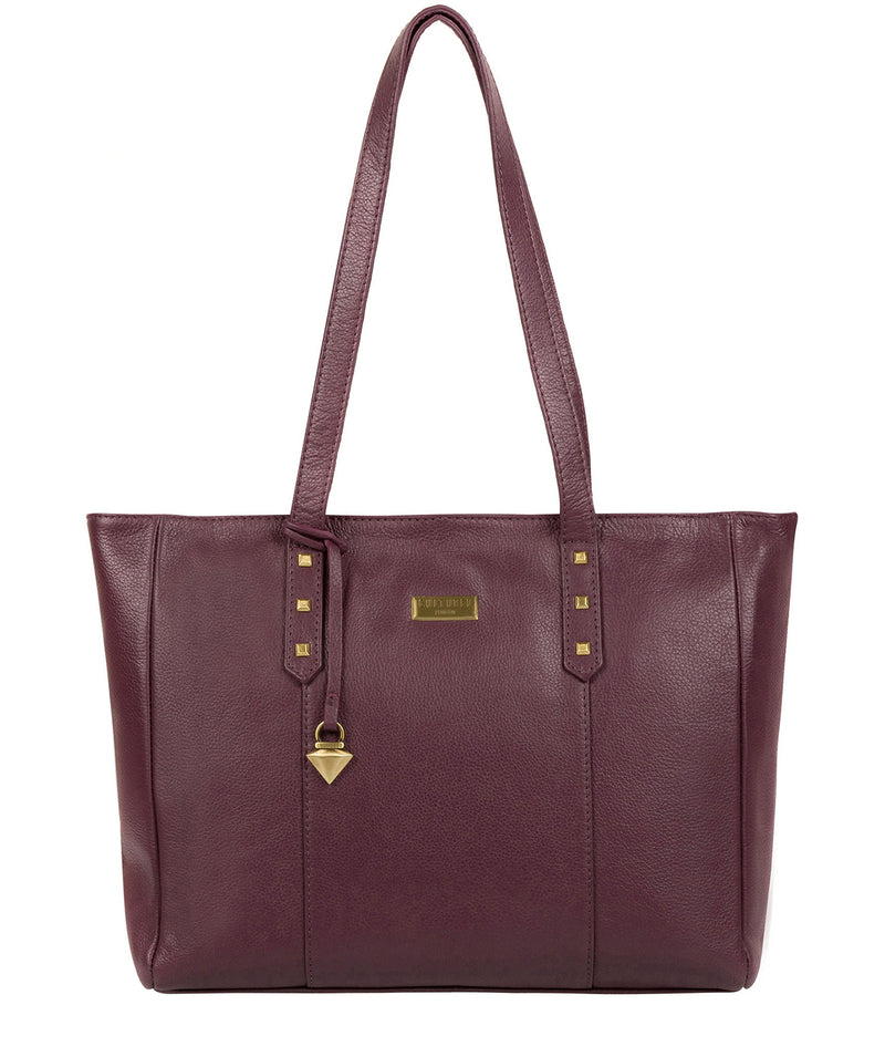 'Avery' Fig Leather Tote Bag image 1