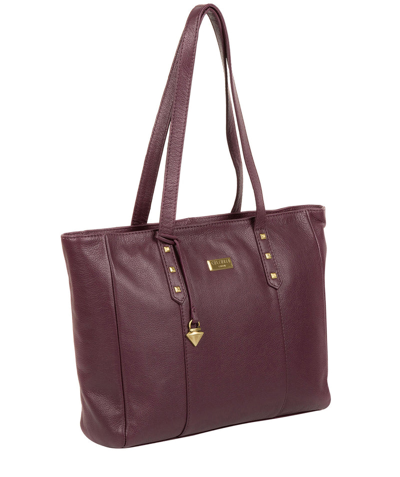 'Avery' Fig Leather Tote Bag image 3