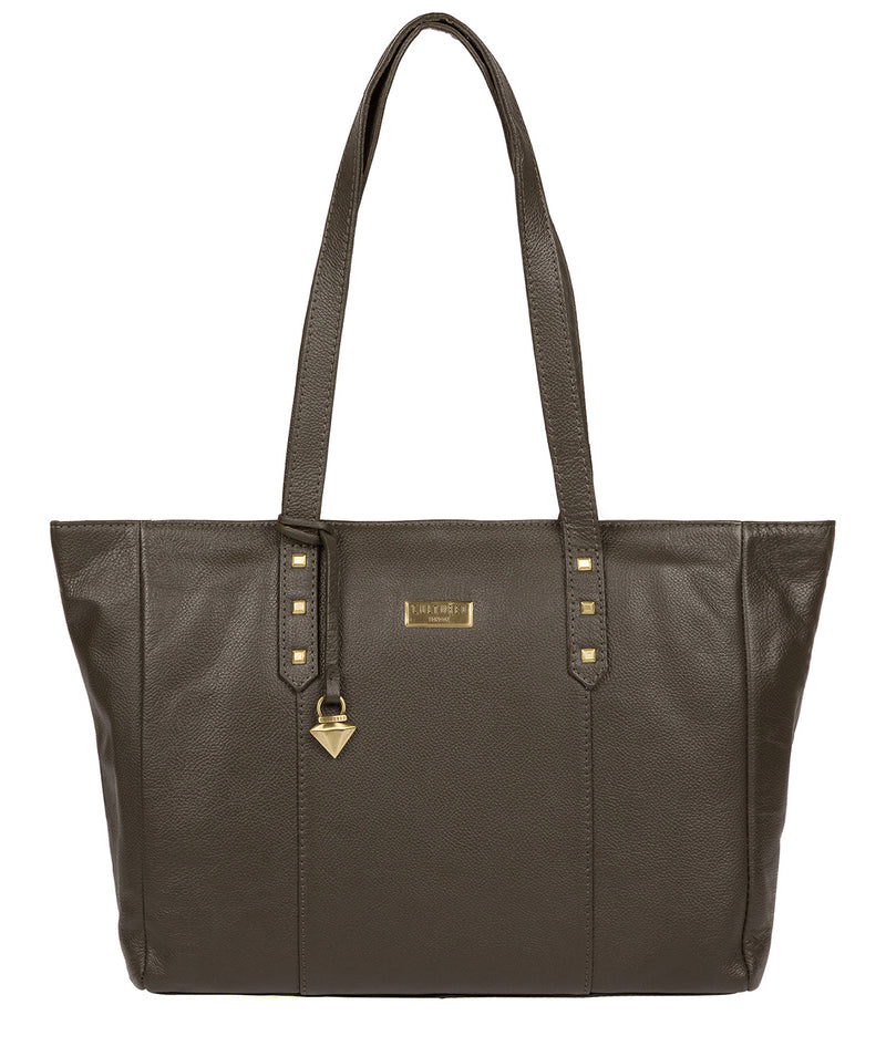 'Avery' Olive Leather Tote Bag image 1