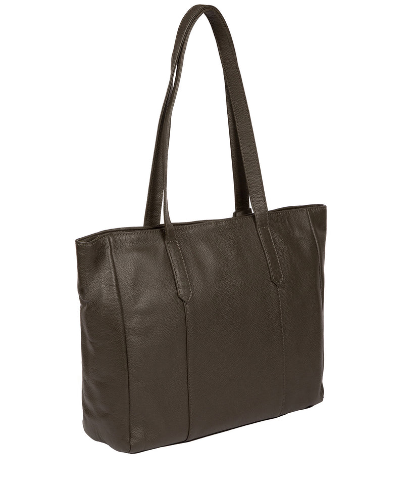 'Avery' Olive Leather Tote Bag image 3