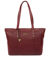 'Avery' Ruby Red Leather Tote Bag Pure Luxuries London
