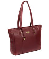 'Avery' Ruby Red Leather Tote Bag image 5