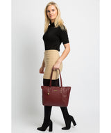 'Avery' Ruby Red Leather Tote Bag Pure Luxuries London