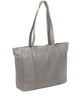 'Avery' Silver Grey Leather Tote Bag Pure Luxuries London