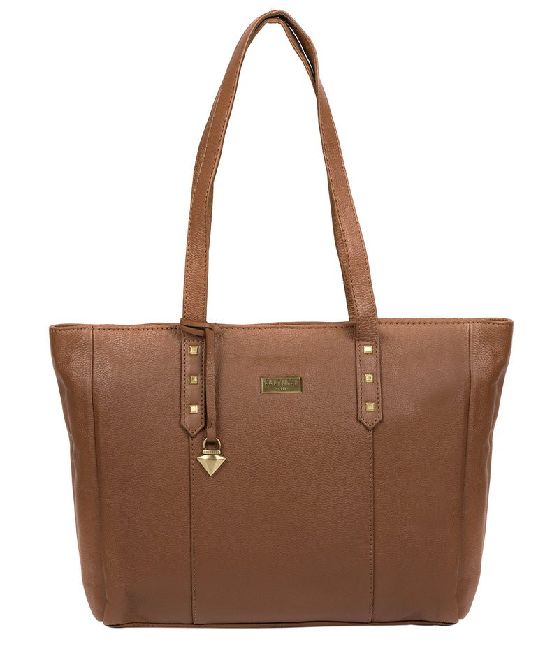 'Avery' Tan Leather Tote Bag image 1