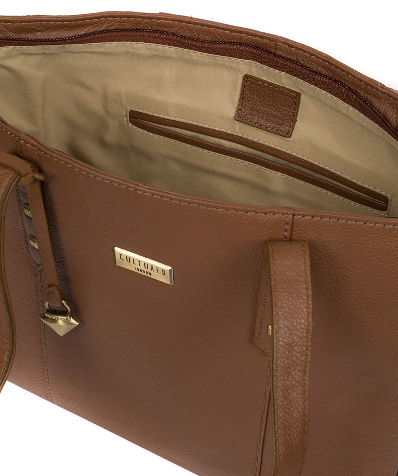 'Avery' Tan Leather Tote Bag image 4