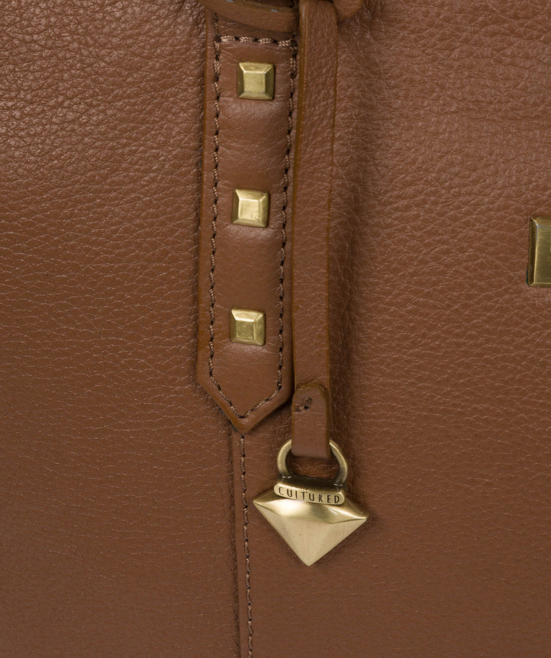 'Avery' Tan Leather Tote Bag image 6