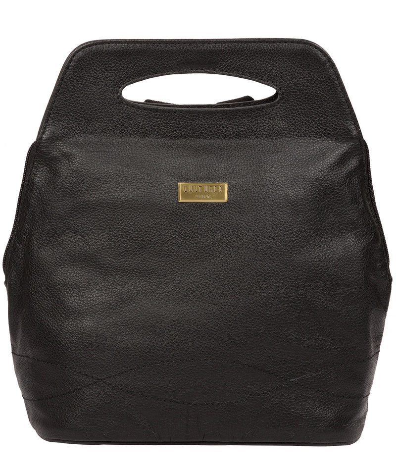 'Priya' Black Leather Backpack Pure Luxuries London