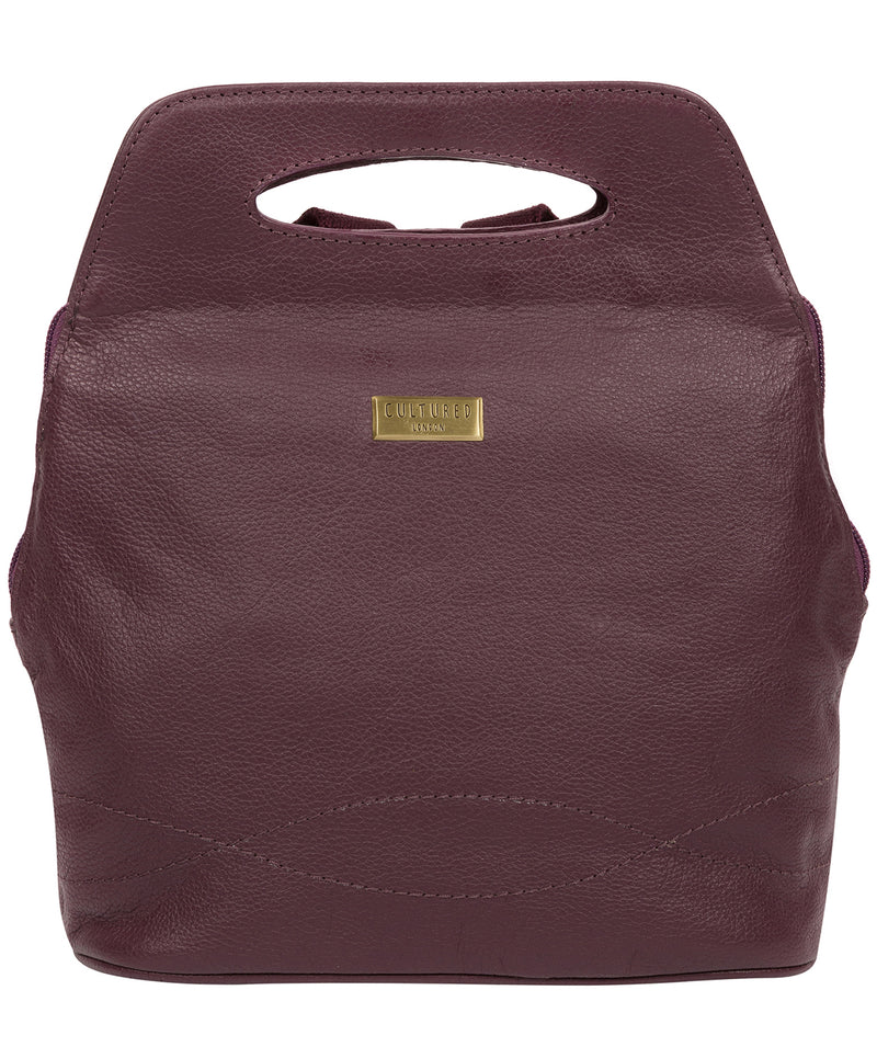 'Priya' Fig Leather Backpack  image 1