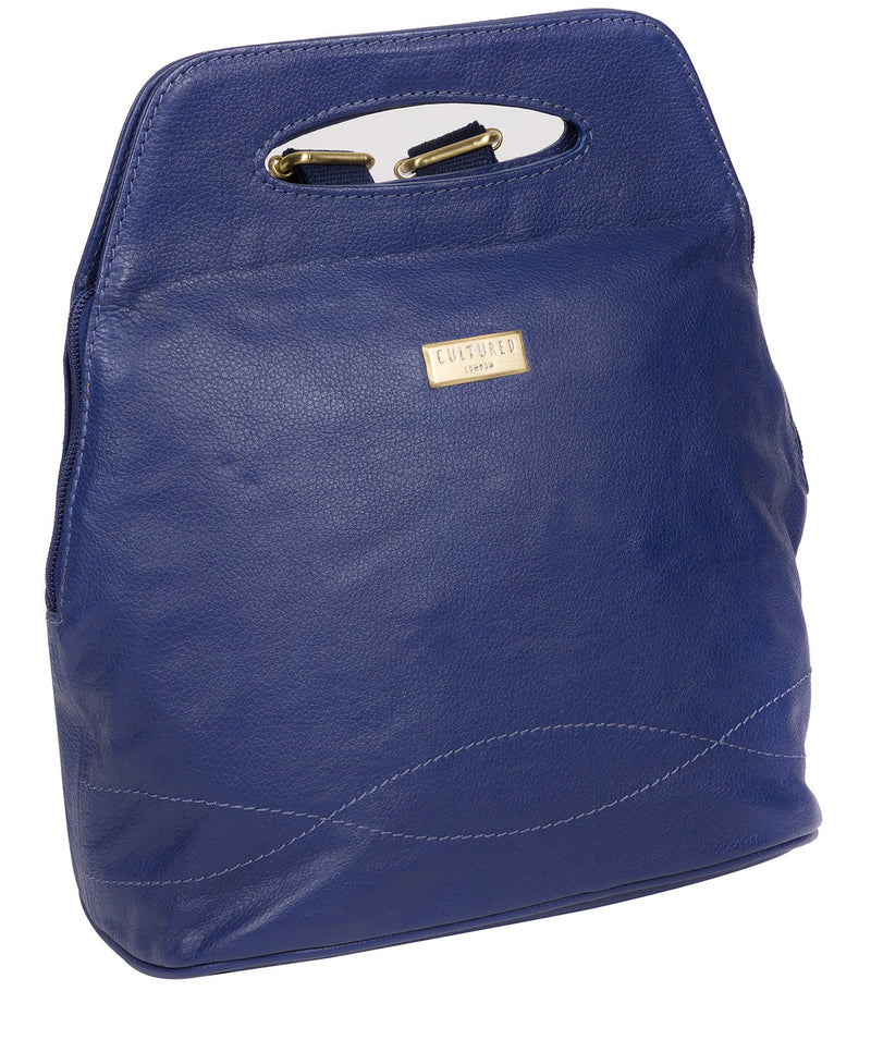 'Priya' Mazarine Blue Leather Backpack image 5