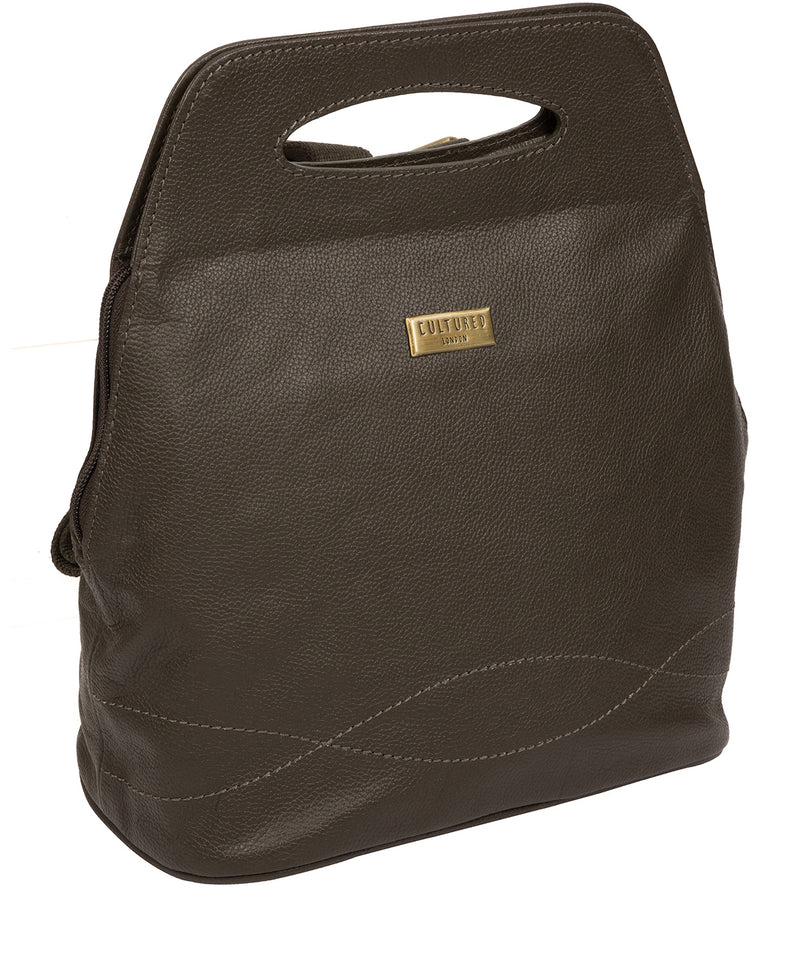 'Priya' Olive Leather Backpack