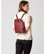 'Priya' Ruby Red Leather Backpack image 2