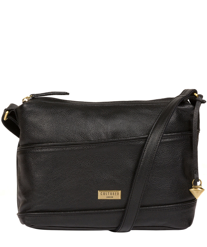 'Duana' Black Leather Shoulder Bag image 1