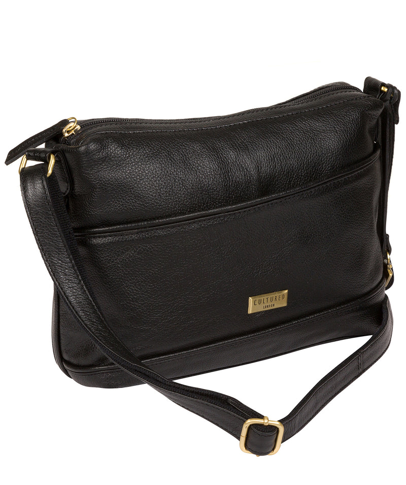 'Duana' Black Leather Shoulder Bag image 3