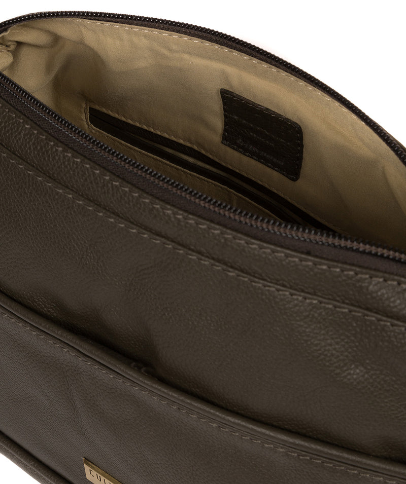 'Duana' Olive Leather Shoulder Bag Pure Luxuries London