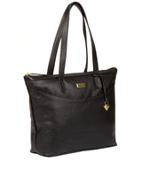 'Oriana' Black Leather Tote Bag