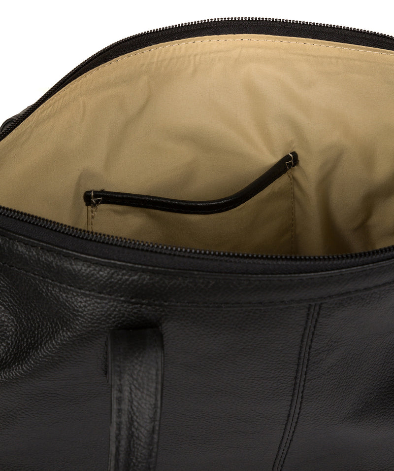 'Oriana' Black Leather Tote Bag image 5