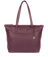 'Oriana' Fig Leather Tote Bag
