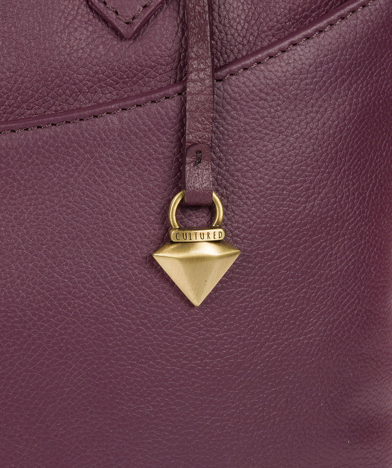 'Oriana' Fig Leather Tote Bag image 5