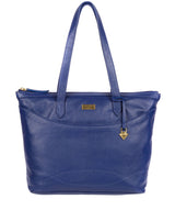 'Oriana' Mazarine Blue Leather Tote Bag