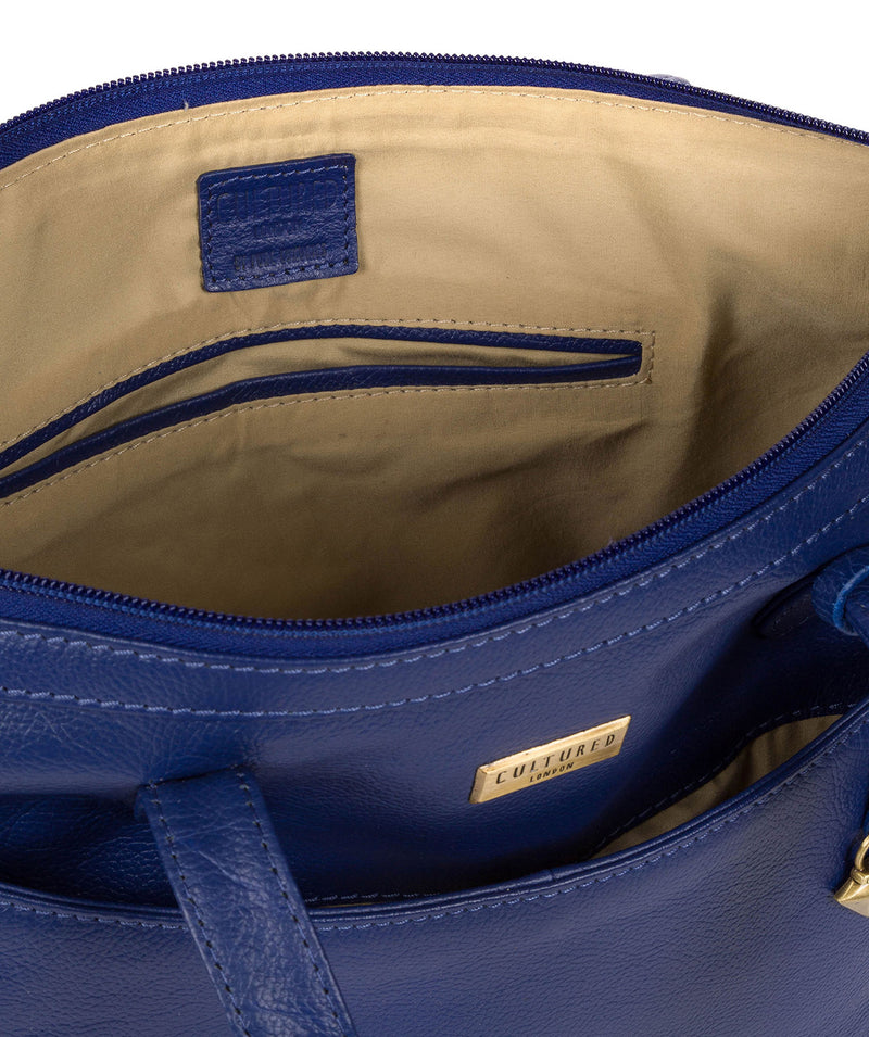 'Oriana' Mazarine Blue Leather Tote Bag image 4