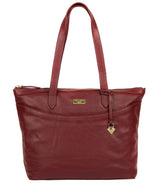 'Oriana' Ruby Red Leather Tote Bag image 1