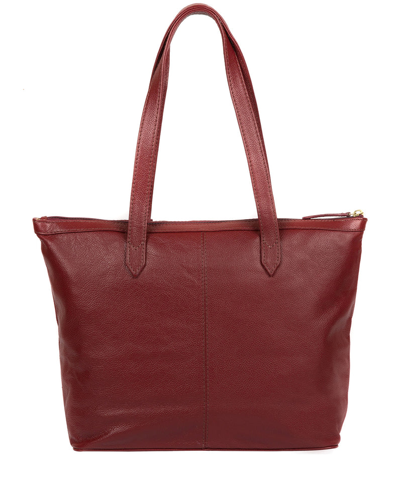 'Oriana' Ruby Red Leather Tote Bag image 3