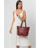 'Oriana' Ruby Red Leather Tote Bag image 2
